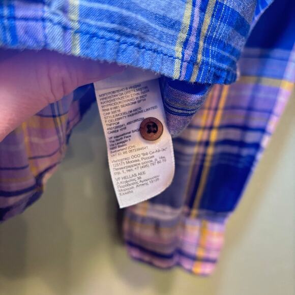 The North Face Women’s Plaid M Button-Up Shirt Blue / Purple Lightweight Cotton - Picture 6 of 9